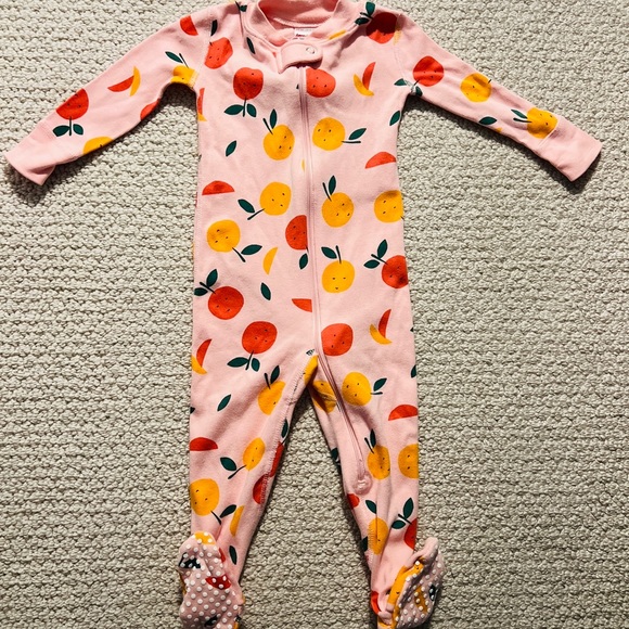 new without tags Hanna Andersson citrus footie pajamas 12-18mo - Picture 3 of 3